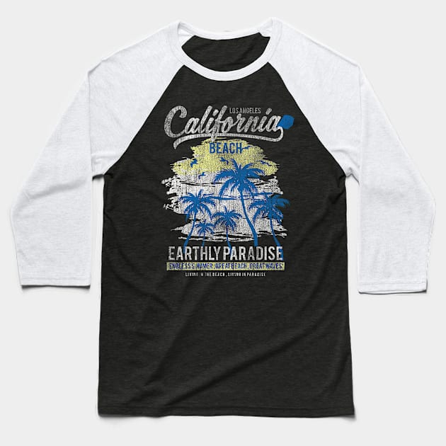 California Beach Baseball T-Shirt by DesignedByFreaks